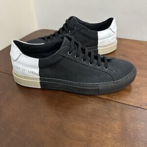 Common Projects Black White 2 Tone Retro Low Canvas Sneaker Shoes Women Size 37‎